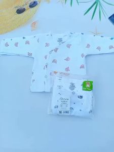 Áo Sơ Sinh Dài Tay Cài Lệch VT KIDS Chất thun lạnh Siêu Mềm Mát