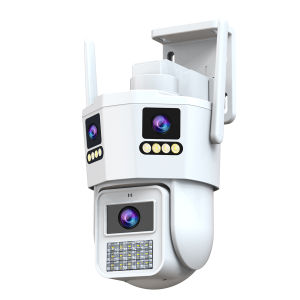 Jooan | JOOAN 5K Three Lens Wifi PTZ Camera Outdoor Three Screen Auto Tracking Security IP Camera CCTV Video Surveillance