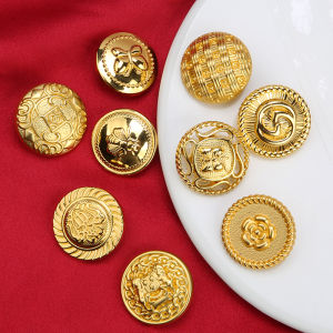 High-End Women's Trench Coat & Round Metal Button Outwear: Easiest for Match Button Accessories