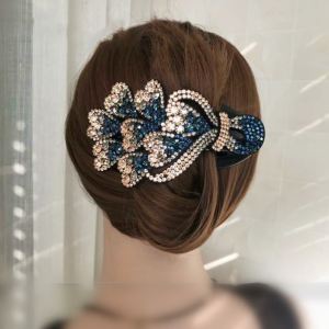 Large Fashionable Korean-Style Hair Clip with Czech Diamonds for Momma Hair Accessories for Banquets and Proms