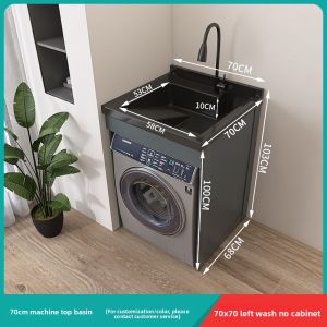 MAKEMINGTUO | Washing Cabinet for Balcony Use with Honeycomb Aluminum Material and Integrated Washing Machine Cabinet with Washboard