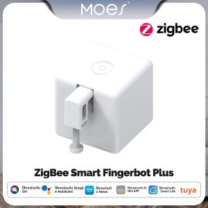 MOES Tuya ZigBee Fingerbot Plus ตัวกดปุ่มอัตโนมัติ หุ่นยนต์นิ้วมือ ควบคุมด้วยเสียง แอป Smart Life ใช้งานร่วมกับ Alexa และ Google Home