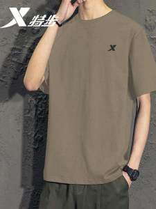 XTEP Mens Short Sleeve T-Shirt Ice Silk Quick Dry Cotton Breathable Half Sleeve Sporty Summer New Style Casual Comfortable Tee