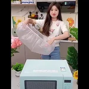 ผ้าคลุมเฟอร์นิเจอร์พลาสติกคลุมเครื่องปรับอากาศ มียางยืดที่ขอบ ถุงคลุมพัดลม กันฝุ่น วัสดุ PE ขนาด 70x145 ซม. กันน้ำ A086