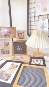 HOW.R.U | 30x30cm 4 Frame - Letter Board Persegi Sudah Include Huruf / Papan Nama Bayi / Dekorasi Rumah Viral