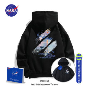 NASA Collaborative Van Gogh Starry Night Hoodie Boys Spring Autumn 2023 New Fleece Lined Thickened Oversize Jacket Casual Youth Fashion