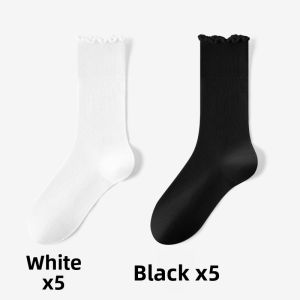 miiow | Womens Mid-Calf Thin Breathable Socks Summer Anti-Odor Absorbent Non-Slip No-Show Lace Trim Mesh Cat Person Cotton Blend Socks