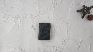 Cross-Border in Stock Carbon Fiber Hot Mens Leather airtag Wallet High-End Tri Fold Card Holder Large Capacity Card Slot