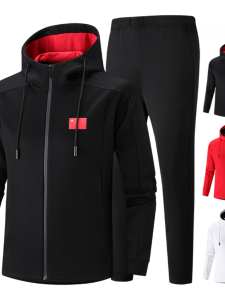 ฤดูใบไม้ผลิ ฤดูใบไม้ร่วง ผ้าฝ้าย กีฬา ลำลอง ชุดวิ่งแขนยาว เสื้อฮู้ด ชุดวอร์มคู่รัก ระบายอากาศได้ดี กันลมดูดซับความชื้น