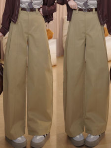 Fashion High Waist Wide Leg Pants Womens Casual Trousers Autumn New Style Slimming Age-Defying Versatile Loose Fit Long Trousers