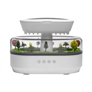 Raindrop Aroma Humidifier 7 Color Light White Noise 250ml Essential Oil Diffuser Quiet Mist Miniature Landscape Desk Decor