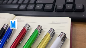 50pcs Metal Ballpoint Pen 0.7mm Black Ink Colore Body Ballpen +R