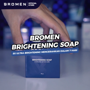 Bromen Bundle 6 pcs Brightening Soap + 2 Soapcase Sabun Cuci Muka Pria Mencerahkan Wajah Kusam