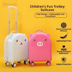GESHIFAN | Lightweight Portable Childrens Cartoon Travel Luggage 18in