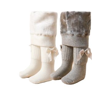 Thickened Fleece Childrens Leggings Autumn Winter Style Baby Girls Pantyhose One-Piece Suit Warm Casual Tights for Kids