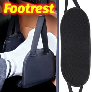 Portable Car Footrest with Soft Sponge Support Adjustable Height Auto Rear Seat Foot Rest for Office Travel Relieve Leg Fatigue