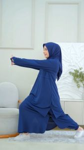 Afna Setelan Olahraga Hilya Nahla Rok Celana Jogger Training Panjang Kaos Atasan Olahraga Wanita Muslimah