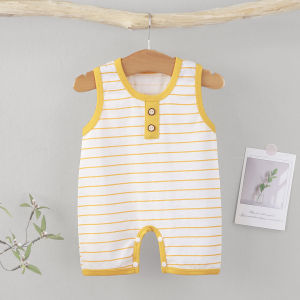 JIFANPAUL | Newborn Striped Sleeveless Onesie Pure Cotton