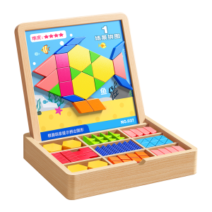 TONGMUXING | Magnetic Tangram Puzzle Brain Training Toys for Children 3 and Up Wooden