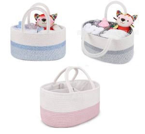 DenDen Diaper Bag Storage 100% Cotton Baby Nursery Organizer Rope Style Large Capacity Removable Partition Portable Tote Bag Beg Lampin Bayi Pembahagi Saiz Besar