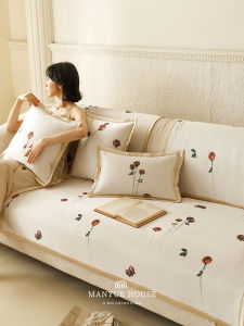 Thảm Ghế Sofa Mềm Vintage Thiết Kế Hoa Hồng Băng Lụa