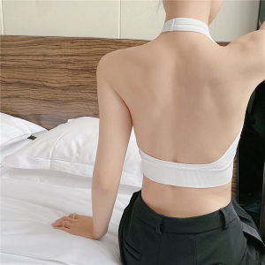 YOLO Halter U-Shaped Beautiful Back White Sling Back Shaper Vest Sports Bra