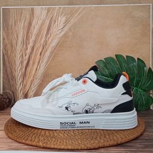 Free Box Super Sepatu Pria Casual FASHION Terkece Corak Gambar AIR Social Man TERBARU IMPORT