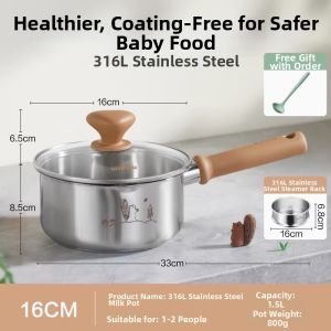 Supor | Stainless Steel Infant Food Milk Pot No Coating Small Household