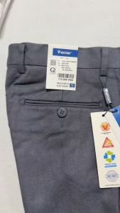 VIETTIEN SALE - Quần Tây Việt Tiến Màu Xám Họa Tiết Trơn Form Regular Fit Không Ly