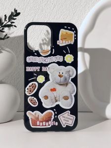 Compatible with iphone 15 Pro Max Casing 11 Hipster bread bear xr xs Max 7 8 Plus Gloss TPU iPhone Case 11pro 13 12 14