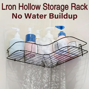 Bathroom Corner Storage Shelves Wall Mounted Rack Shampoo Storage Shelf Cosmetic Holder No Punch Metal Shelf Condiment