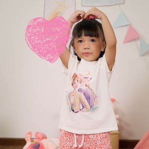 Đồ bộ bé gái hình công chúa Elsa BOMINES quần bông chất cotton mát mẻ cho bé 3-10 tuổi 12- 30kg DBSBGELSAQUANHOA