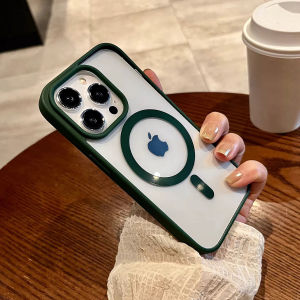 Transparent Phone Case For Magsafe Samsung Galaxy S25 Plus S24 Ultra S23 FE S22 Magnetic Acrylic Shockproof Funda Cover Luxury