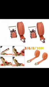 Heavy Duty Ratchet Tie Down Straps 3-10 Meter Double Hook Lashing Belt for Truck Trailer Cargo Securing Transport Binding Safety