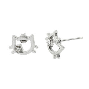 Sanrio | Hello Kitty Kuromi Earrings Cute Heart Rhinestone Earrings Birthday Party Jewelry for Girls