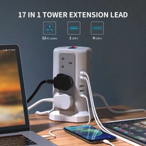 British standard tower power socket Multi-functional USB interface socket board PD18W fast charging desktop office adapter