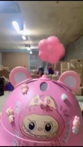 [Tặng kèm 2 tai mèo + Lò xo gắn nón+5 Charm] Nón Bảo Hiểm Labubu Capybara Cho Bé Có Vành Dễ Thương (2 -10 Tuổi)