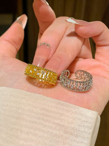 Luxurious Open Ring for Women with Pearl Edge And Starlight Zirconia New Fresh out Korean Style Fashion Jewelry Accessories