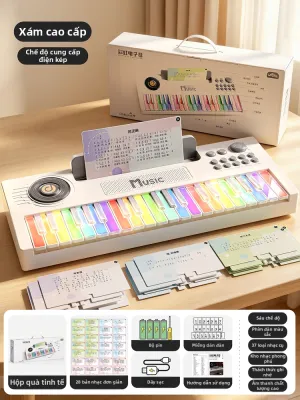 XIDIQI | Đồ Chơi Piano Điện Tử 37 Phím Màu Cầu Vồng cho Người Mới Bắt Đầu