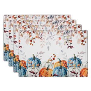 VIKAMA 2/4/6Pcs Rustic Floral Placemats Heat Resistant Washable Non Slip Dining Table Mats Kitchen Home Decor
