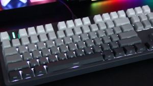 ZIFRIEND Keyboard Mekanik Gaming-G87 - Ukiran Samping Hari Ekstrim - Poros Perak Nuh - Ukiran Samping Tinta Ekstrim Hijau - Ukiran Samping Gletser Oranye - Ukiran Positif Gelombang Musim Gugur Biru - Mode Tunggal Cahaya Putih - Selongsong - Keyboard Gam
