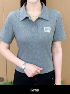 QIAOXIZI | Fashionable Loose Polo Collar T-shirt for Women