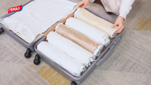 【Local Stock】TAILI 12 Pack Travel Compression Bags Cream Roll Up Space Saver Bags (6 Large 6 Medium) No Vacuum Needed Reusable Packing Bags for Luggage Suitcase Backpack Travel Essentials Visit the TAILI Store