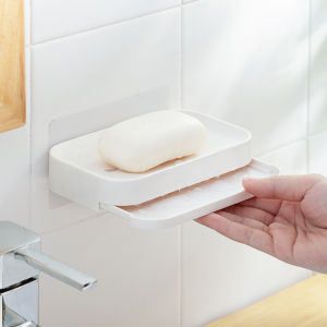 Narayan Creative Bathroom Wall-Mounted Soap Dish Draining Strong Suction Large Size Home Use Soap Holder for Bathroom