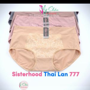 Quần Lót  Thun Lạnh Bigsize SISTERHOOD 777 Chíp Nữ Pha Gấm Cạp Cao Hoa Văn In Chìm Mềm Mại Form >70kg - Hàng Nhập Khẩu - Mỹ Châu Shop