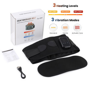 Hailicare | Cordless Electric Waist Massager Belt 3 Heat Vibration Lower Back Lumbar Support Heating Pad Brace Abdomen Warm Period Care Wrap