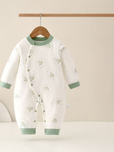 Autumn Winter Baby Romper Suit Thin Cotton Padded Pure Cotton Butterfly Design Warmth Climbing Suit for Newborn Boys And Girls