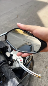 YAMAHA MIO i 125 LEGITMOTO ORIGINAL SIDE MIRROR CURVE BLACK/CHROME STEM NON-GRADED CLEAR LENS 1PAIR