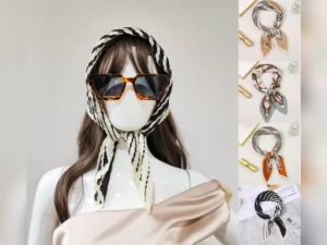 Khăn choàng cổ dạng xếp li nhỏ họa tiết thanh lịch phù hợp cho đồ công sở đi tiệc.. L024 #ssl_accessories