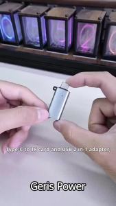 2-in-1 Type C USB3.2  Card Reader Adapter USB C to TF Memory Card Reader for iPhone for MacBook Tablet  PC Laptop Accessories